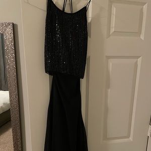 Black tie sequin top dress